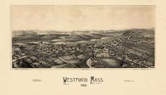 Westford 1886 Bird's Eye View 17x29, Westford 1886 Bird's Eye View